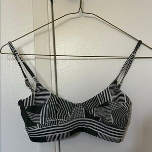 Acacia Swimwear Black and White Striped kini top